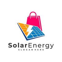 Shop Solar logo vector template, Creative Solar panel energy logo design concepts