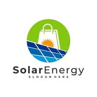 Shop Solar logo vector template, Creative Solar panel energy logo design concepts