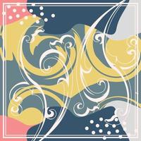 Abstract scarf pattern design for hijab fashion. Hijab scarf with splash brush ink and leaves for Printing Production vector