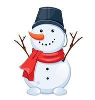 Merry Christmas greeting card with snowman vector