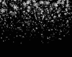 Snowfall on black background. vector