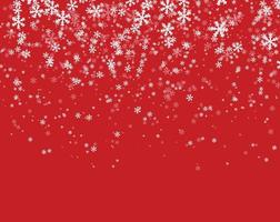 Snowfall on red background vector