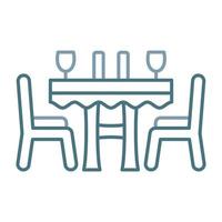Dinner Table Line Two Color Icon vector