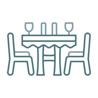 Dinner Table Line Two Color Icon vector