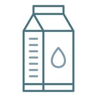 línea de cartón de leche icono de dos colores vector