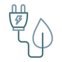 Eco Electricity Line Two Color Icon vector