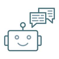 Chat Bot Line Two Color Icon vector