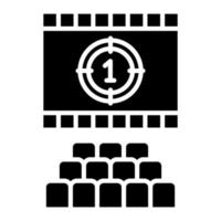 icono de glifo de pantalla de cine vector