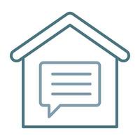 House Chat Line Two Color Icon vector