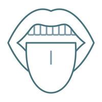 Tongue Line Two Color Icon vector