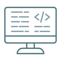 CSS Code Line Two Color Icon vector
