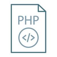 icono de dos colores de línea de archivo php vector