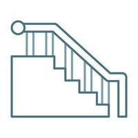 escalera, línea, dos colores, icono vector