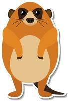Chubby meerkat animal cartoon sticker vector