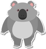 Chubby koala animal cartoon sticker vector