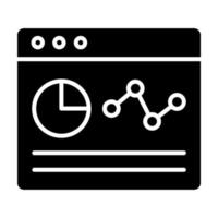 Webpage Statistics Glyph Icon vector