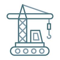 Crane Vehicle Line Two Color Icon vector