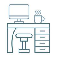 Workplace Line Two Color Icon vector