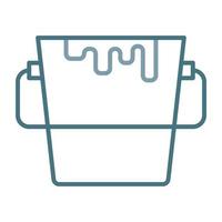 Paint Bucket Line Two Color Icon vector