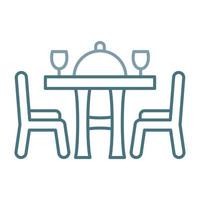 Dining Table Line Two Color Icon vector