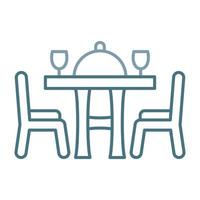 Dining Table Line Two Color Icon vector