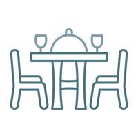 línea de mesa de comedor icono de dos colores vector