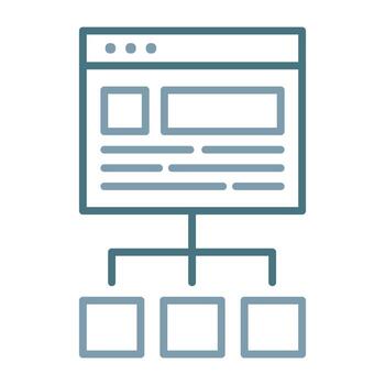 línea de estructura del sitio web icono de dos colores vector