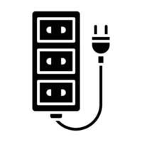 Extension Cord Glyph Icon vector