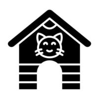 icono de glifo de casa de mascotas vector