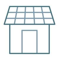 Solar House Line Two Color Icon vector