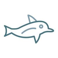 Dolphin Line Two Color Icon vector