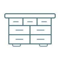 Drawer Table Line Two Color Icon vector