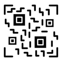 icono de glifo de código qr vector