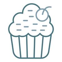 muffin line icono de dos colores vector