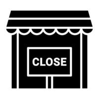 Shop Close Glyph Icon vector