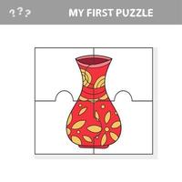 Shapes of vase - jigsaw pieces. Jigsaw puzzle game for kids vector