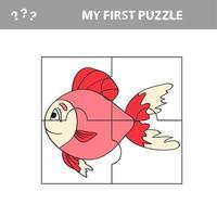 Fish in cartoon style, education game for the development of children vector