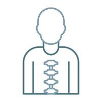 línea de columna vertebral icono de dos colores vector