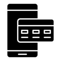 icono de glifo de pago en efectivo en línea vector