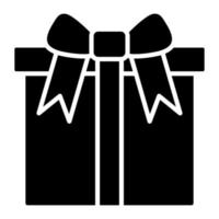 Gift Box Glyph Icon vector