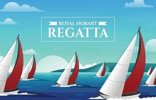 Royal Habort Regatta Sailboat Racing vector