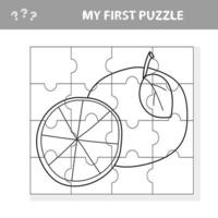 Game for kids. Simple kid application with Sweet Orange fruit. My first puzzle vector