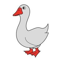 Simple cartoon icon. Goose isolated on white background. Vector illustration