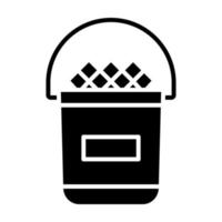 Ice Bucket Glyph Icon vector