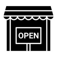 Shop Open Glyph Icon vector