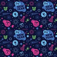 Seamless Pattern New Year vector