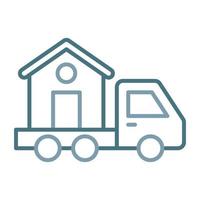 House Relocation Line Two Color Icon vector