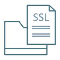 icono de dos colores de línea de archivo ssl vector