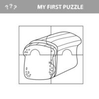 My first puzzle. Bread. Puzzle pieces - a game for preschool children vector