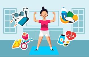 Healthy Lifestyle Habit Illustration vector